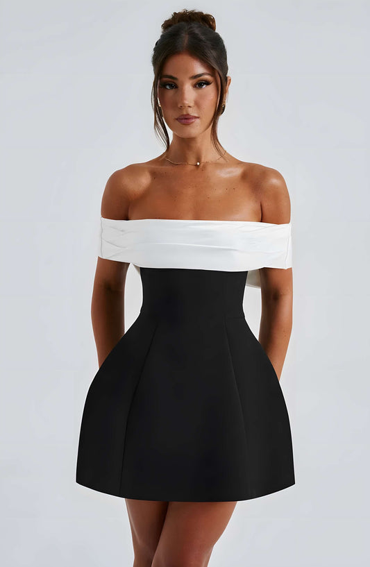 Delta Mini Dress - Black/White